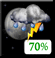 Wednesday Night: Showers and thunderstorms likely. Mostly cloudy, with a low around 71. Southwest wind 10 to 20 mph, with gusts as high as 30 mph. Chance of precipitation is 70%. Wednesday Night: Showers And Thunderstorms Likely