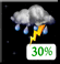 Sunday Night: Scattered Showers And Thunderstorms then Mostly Cloudy